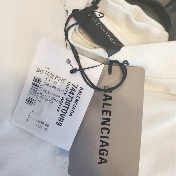 NWT$1,850 BALENCIAGA White Cotton T-Shirt Neckline Maxi Gown Dress Sz XS - Picture 10 of 16